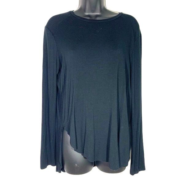 HALOGEN ASYMMETRICAL LONG SLEEVE TOP BLACK SIZE SMALL - Picture 3 of 10